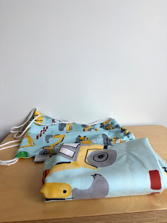 Caro Kids Sand Free Construction Beach Towel + Bag (With Tags)