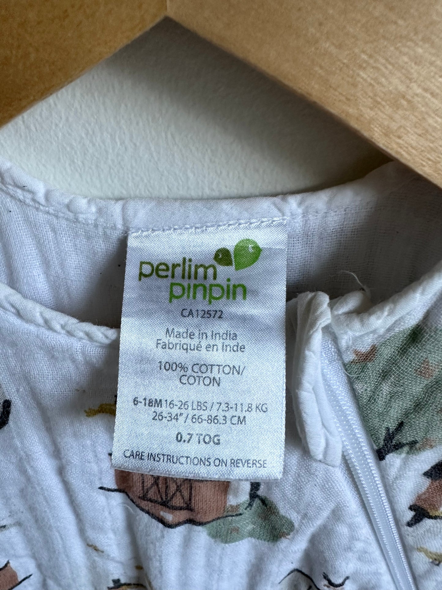 Perlim Pinpin Farm 0.7 TOG Sleep Sack / 6-18m