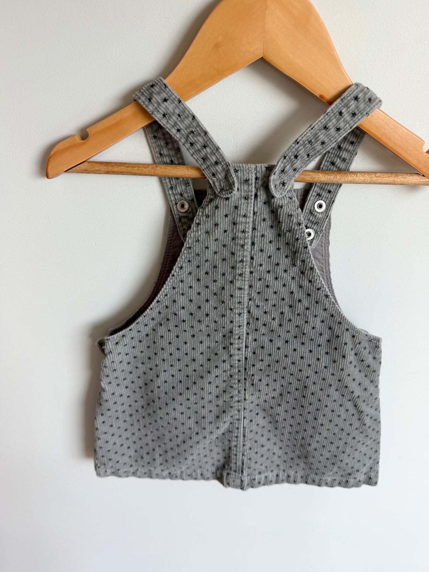 Zara Grey Star Overall Dress / 18-24m
