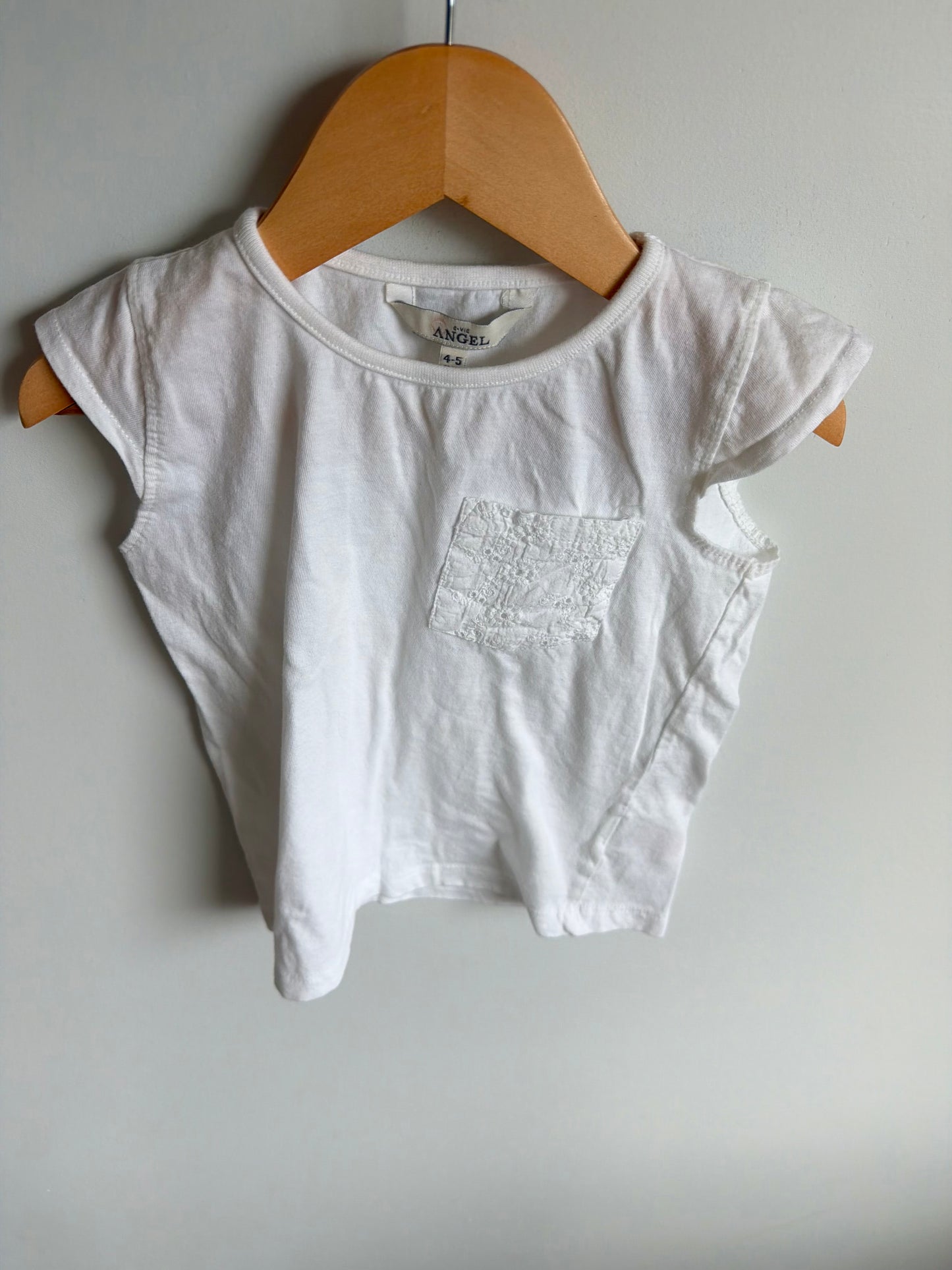 White Lace Pocket Top / 4T