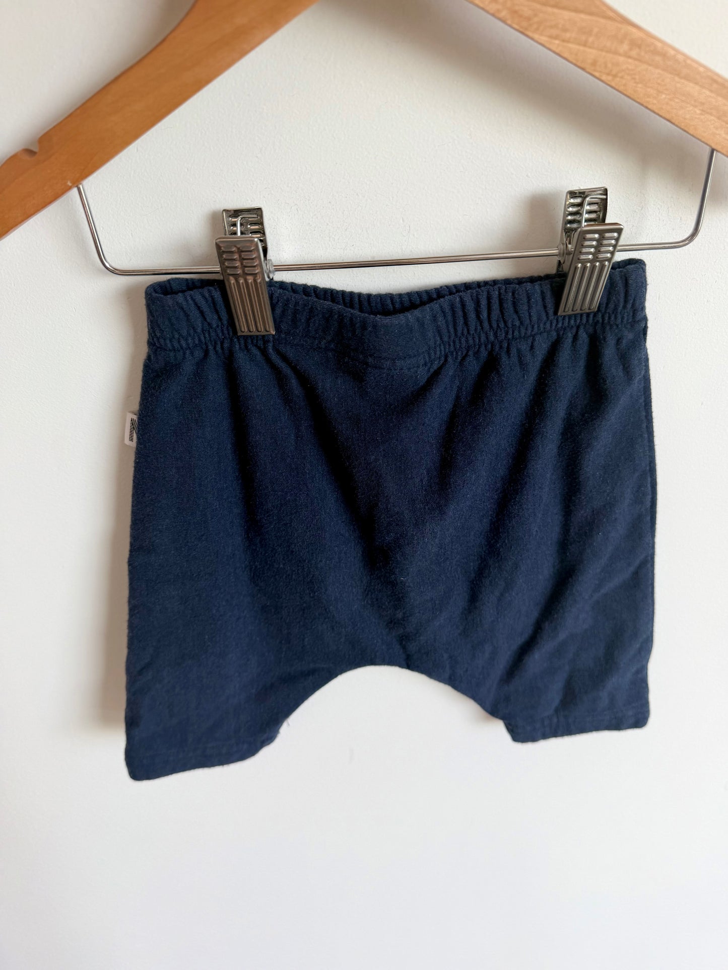 Rayon Navy Kangaroo Pocket Shorts / 18-24m