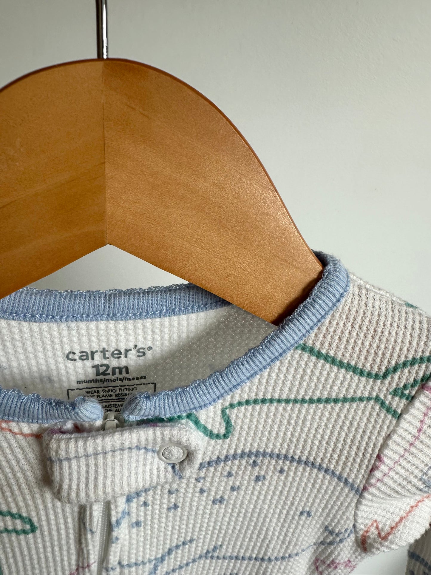 Waffle Knit Whale Sleeper / 12m