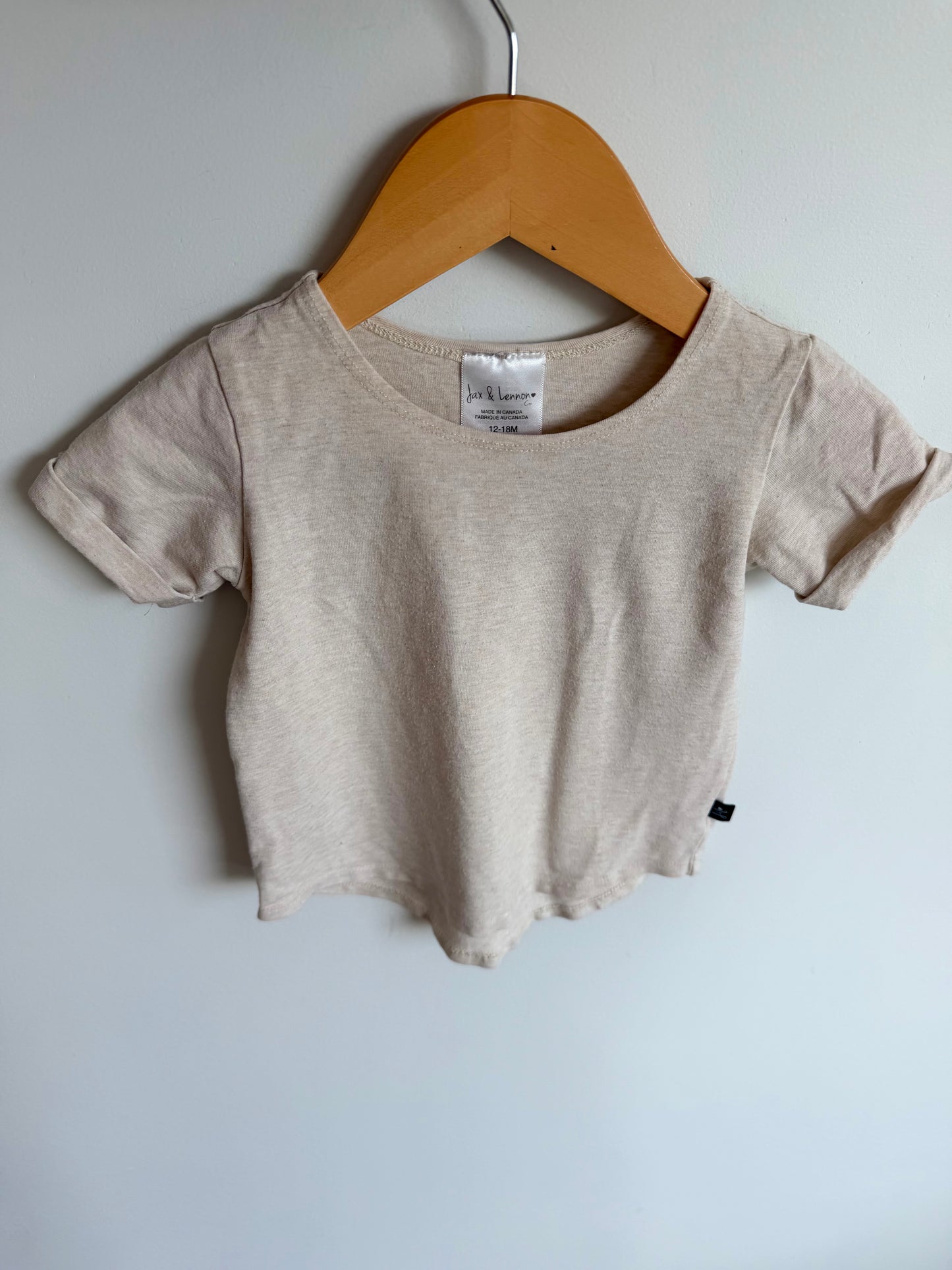 Jax & Lennon Bamboo Cream T-shirt / 12-18m