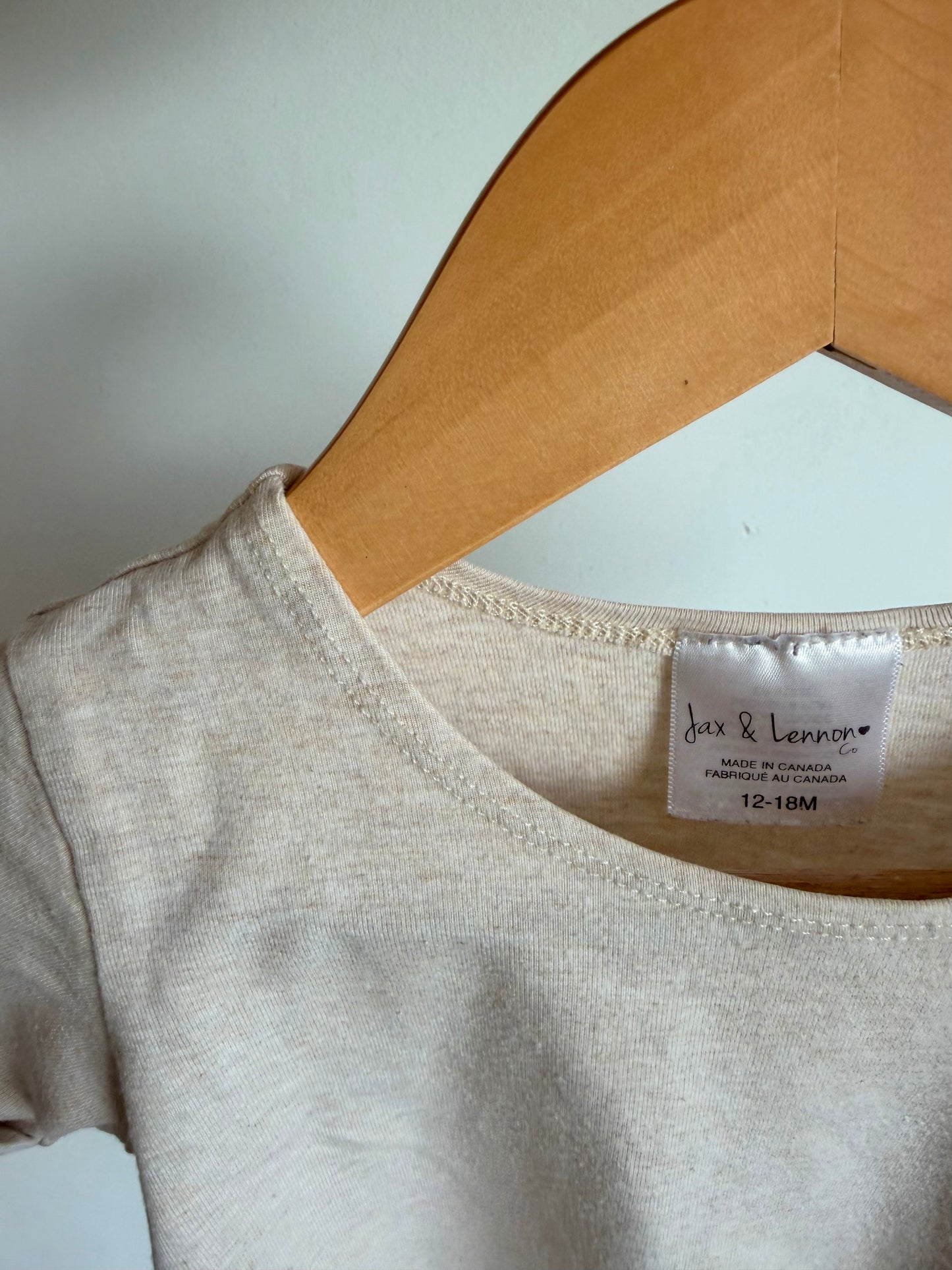 Jax & Lennon Bamboo Cream T-shirt / 12-18m