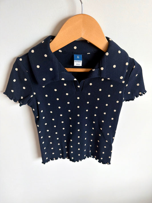 Polka Dot Collared Top / 4T