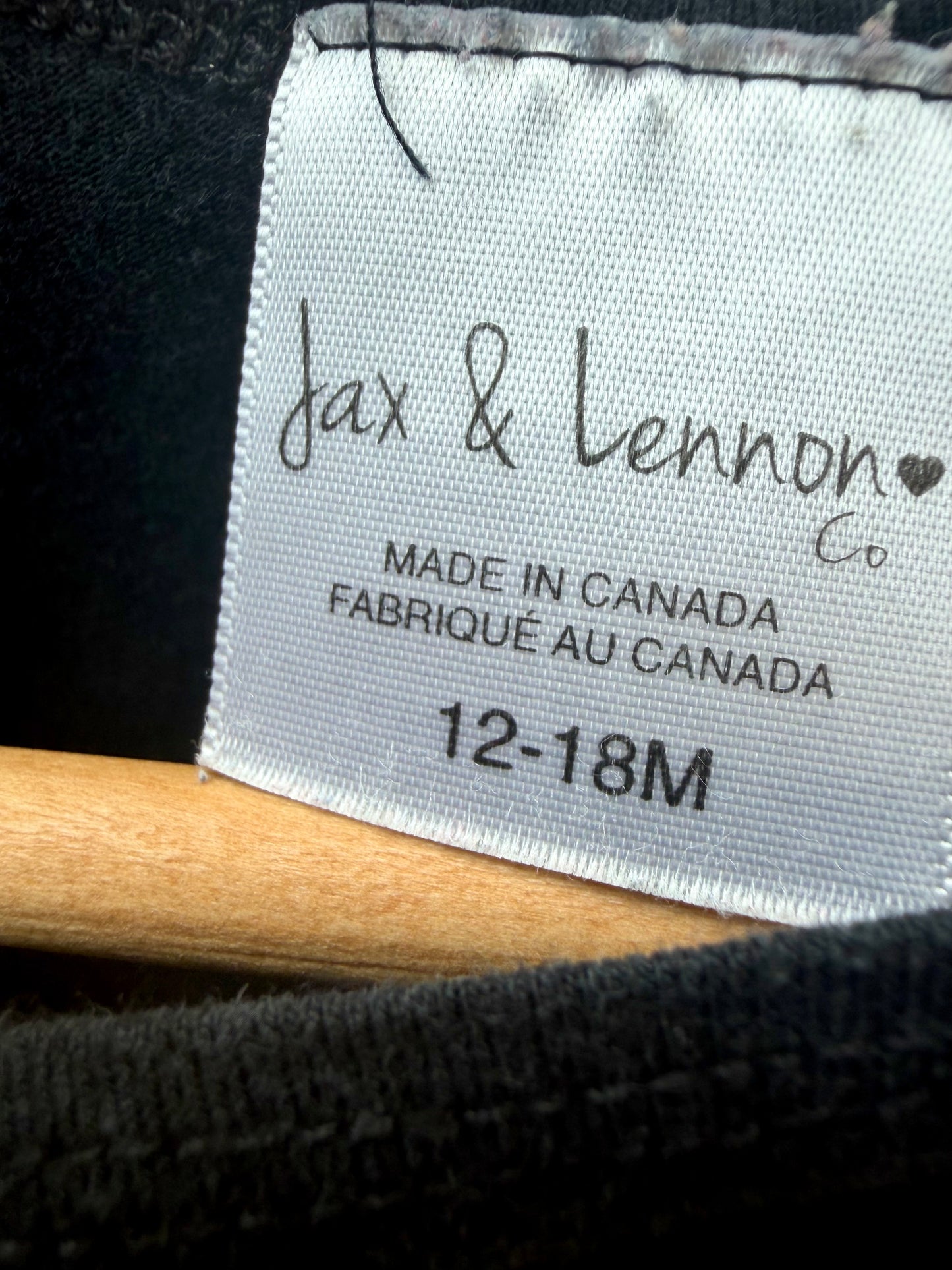 Jax & Lennon Bamboo Black T-shirt / 12-18m
