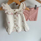 White Embroidered Tunic + Biker Shorts Set / 12m