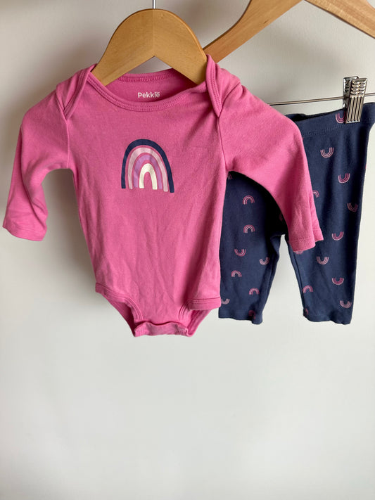 Rainbow Bodysuit + Pants Set / 6m