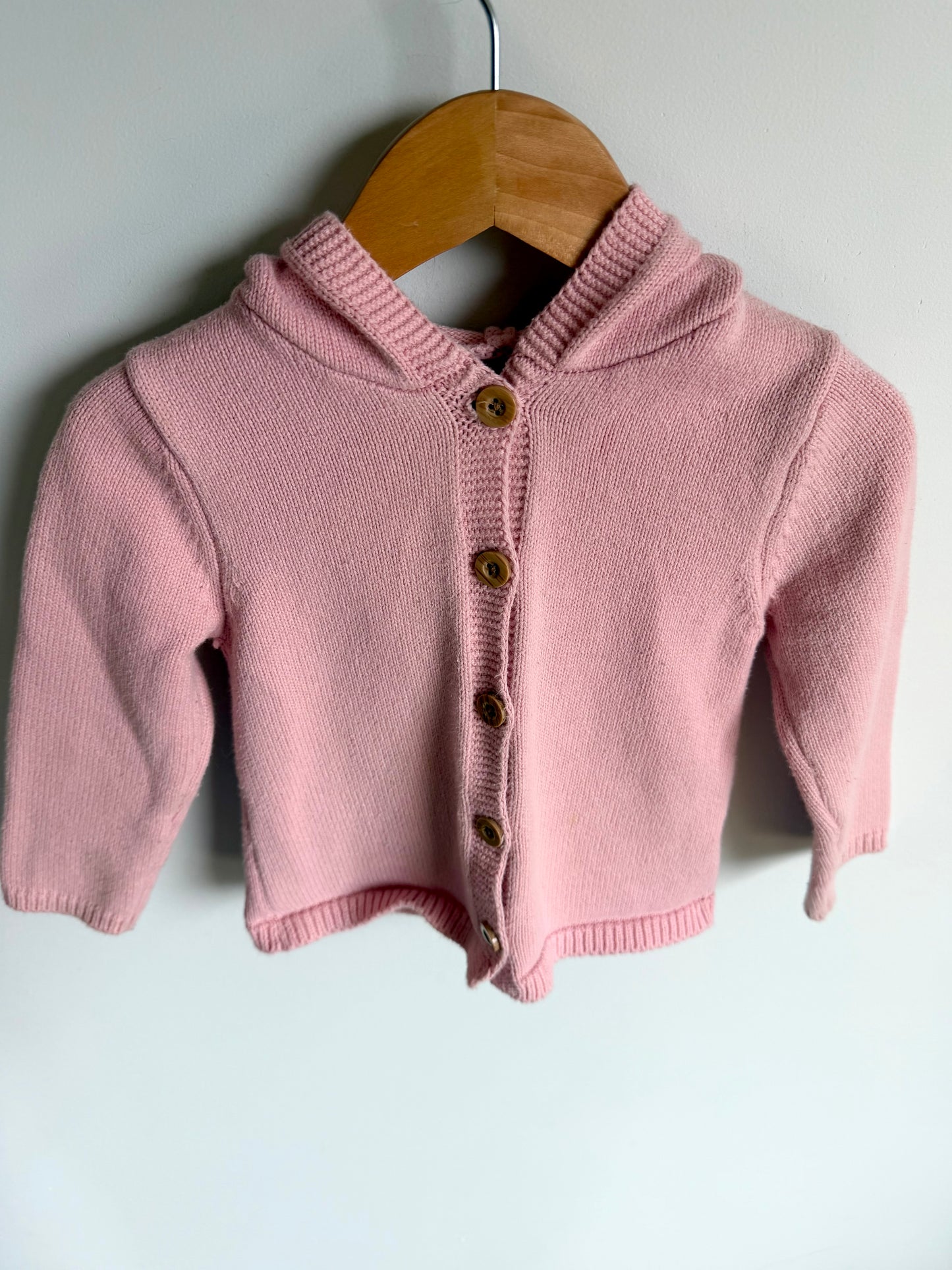 Pink Knit Hooded Cardigan (PLAY) / 24m