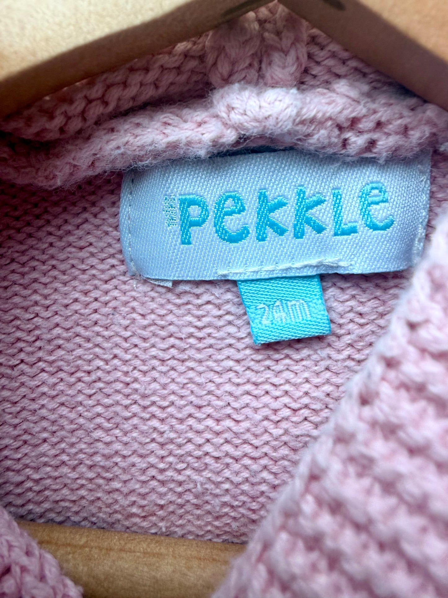 Pink Knit Hooded Cardigan (PLAY) / 24m