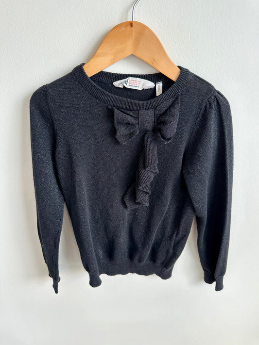 Grey Bow Sparkle Sweater / 4-6 years