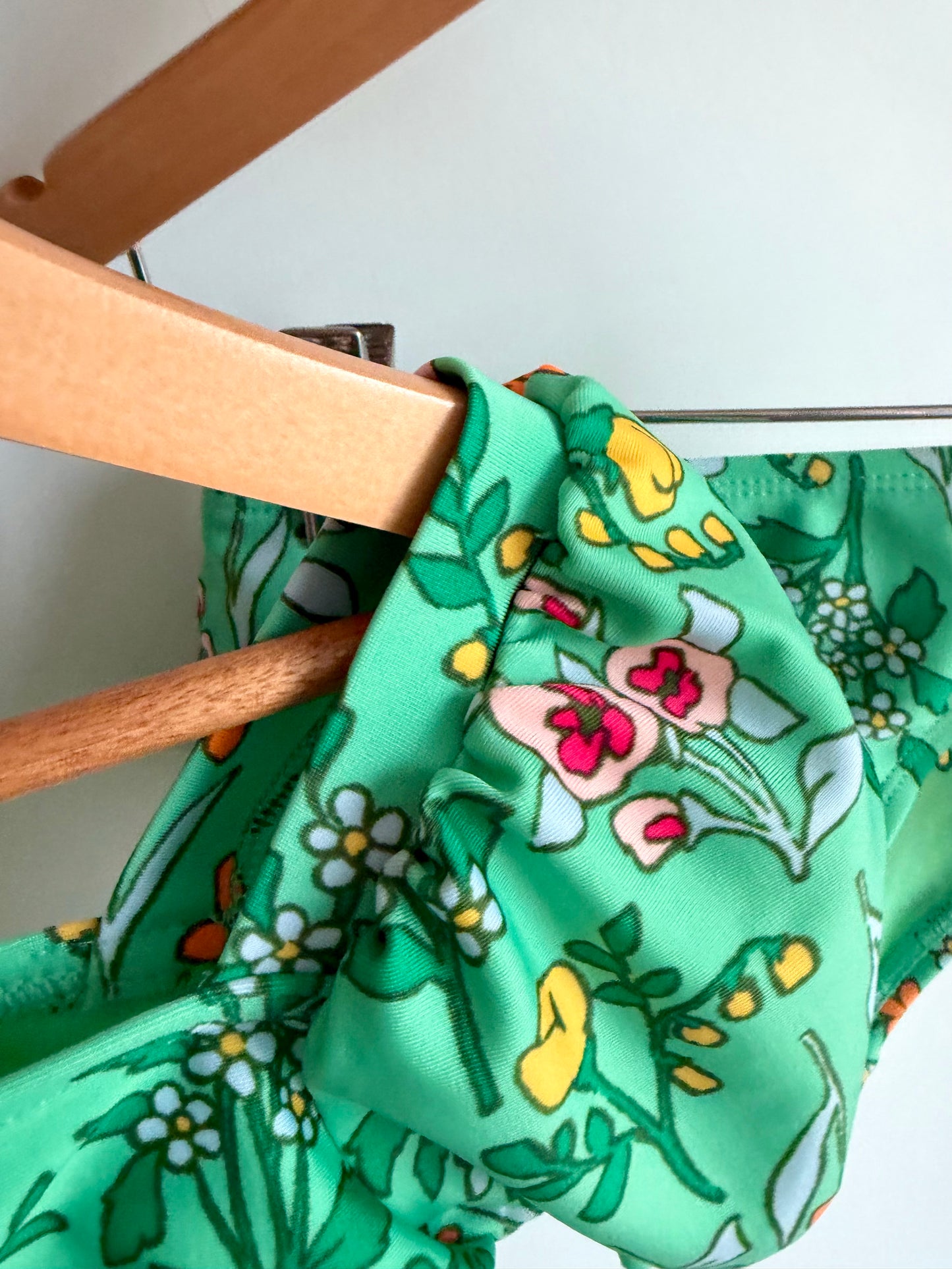 Green Floral Two Piece Swimsuit / 4 years