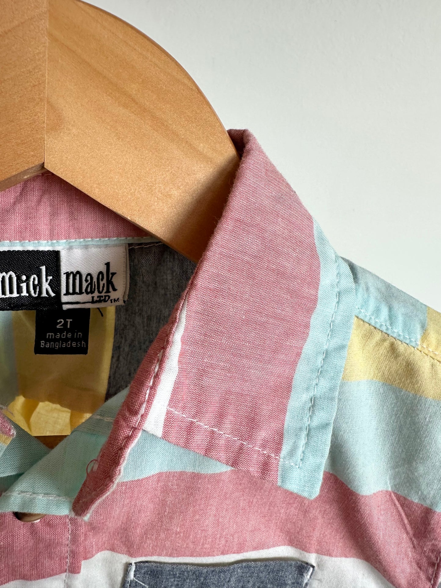 Striped Button Up T-shirt / 2T