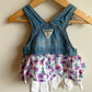 Denim + Floral Overall Dress / 6m