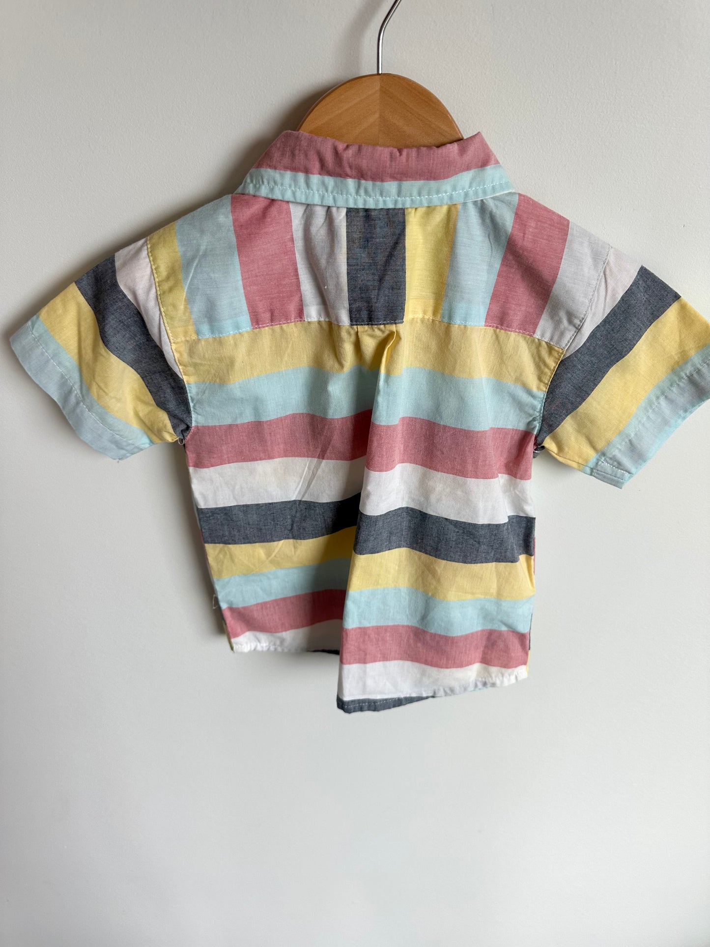 Striped Button Up T-shirt / 2T