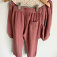 Zara Blush Lace Collared Long Sleeve + Wide Leg Pants Set / 6 years
