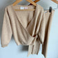 Zara Oat Eyelet Top + Wide Leg Pants Set / 6 years