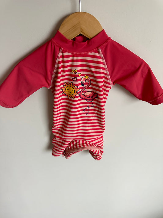 Long Sleeve Flamingo Swimsuit / 6-9m