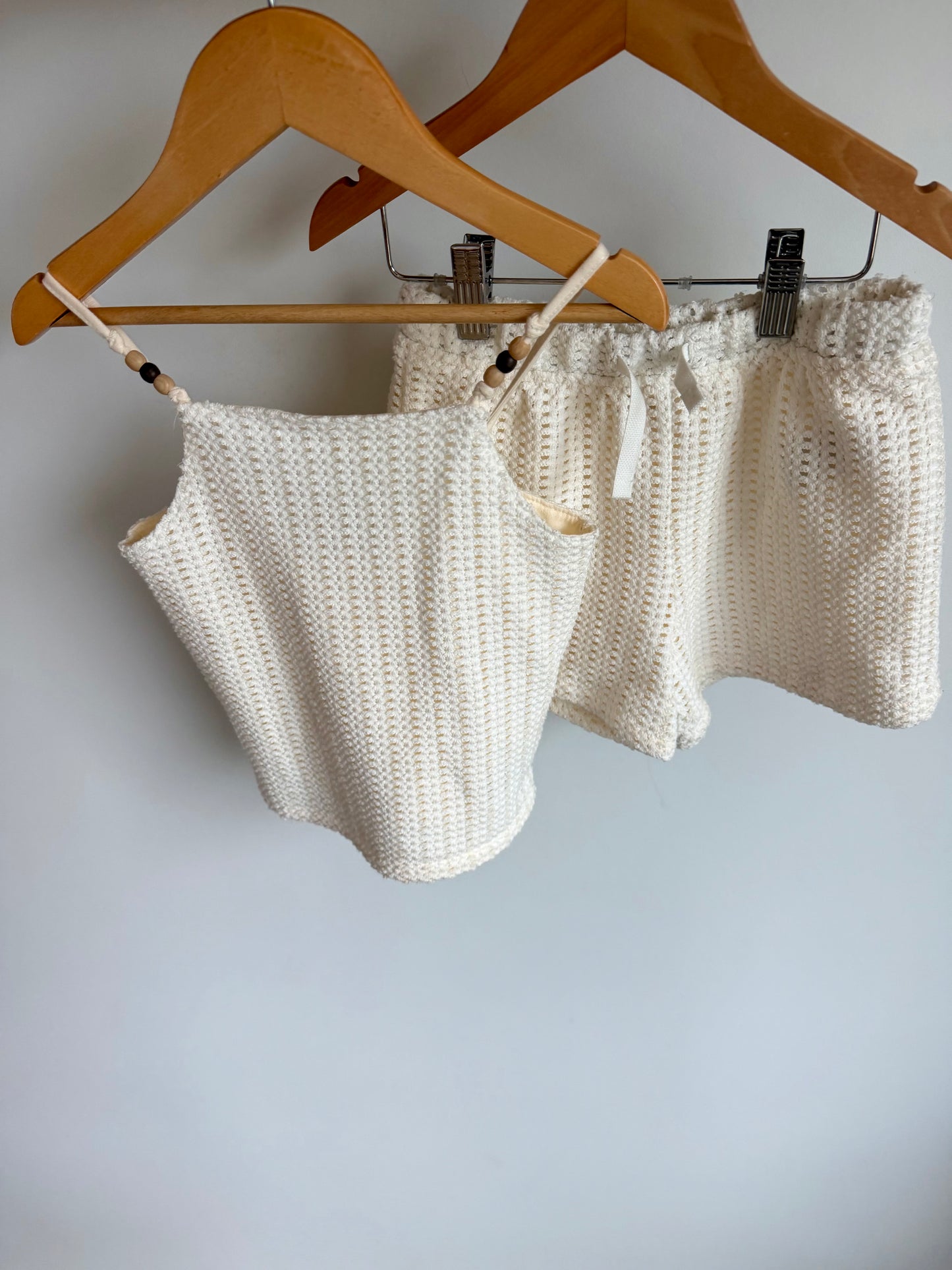 Crochet-Knit Beaded Tank + Shorts Set / 5 years