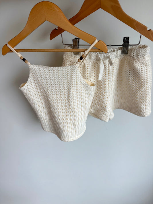 Crochet-Knit Beaded Tank + Shorts Set / 5 years