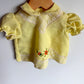 Vintage Made in Canada Yellow Embroidered Lace Top / 6-12m?