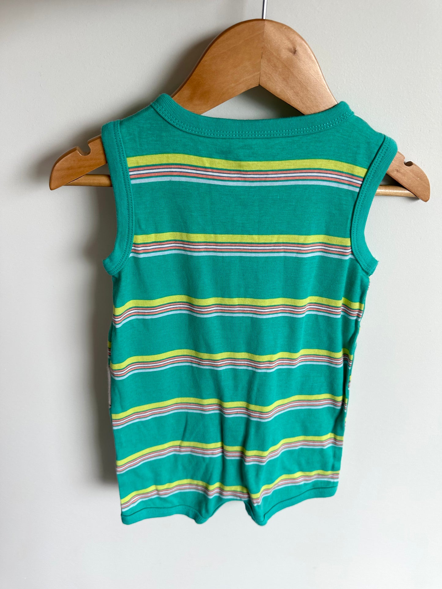 Striped Hippo Romper / 24m