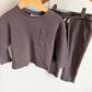 Zara Taupe Waffle Knit Long Sleeve + Pants Set / 3-4 years