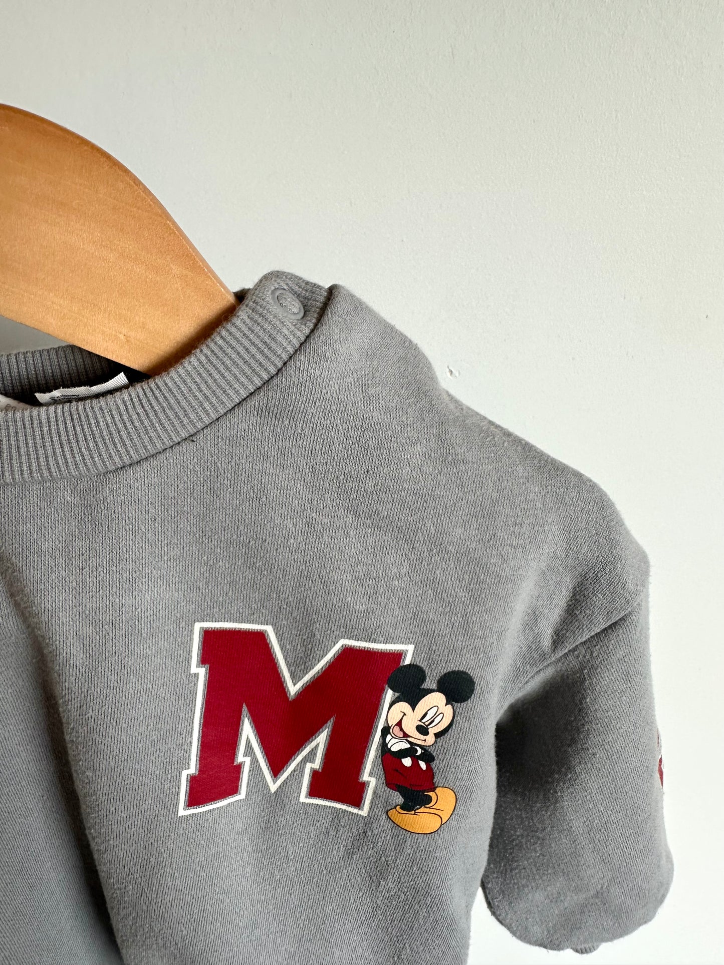 Mickey Mouse Grey Boxy Crewneck / 9-12m