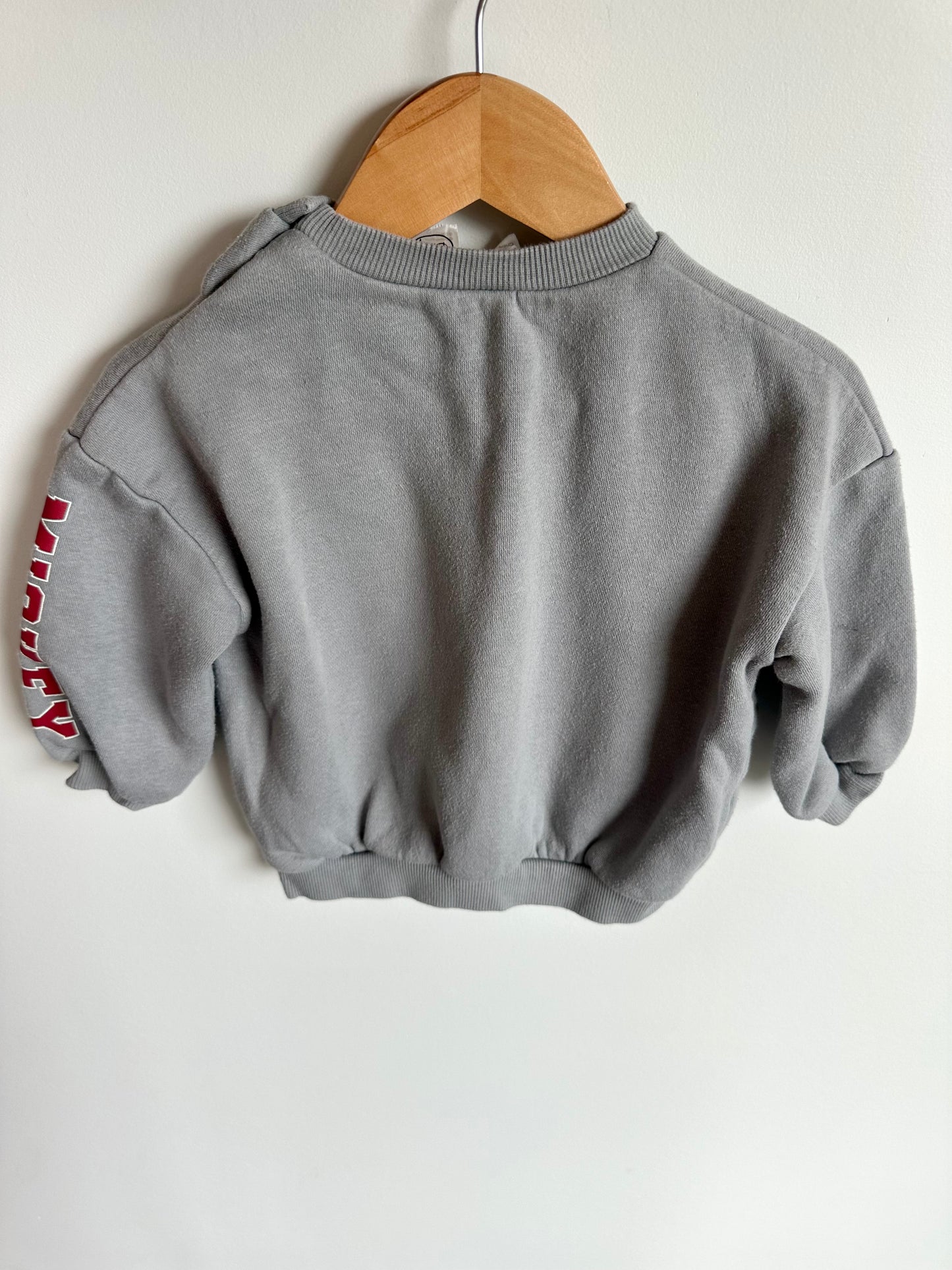 Mickey Mouse Grey Boxy Crewneck / 9-12m