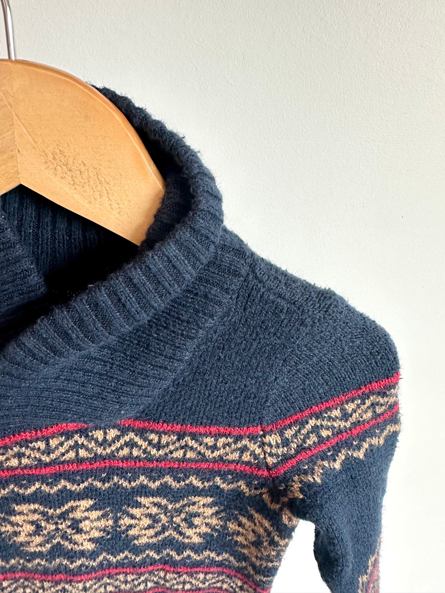 Navy Knit Jumpsuit / 3-6m