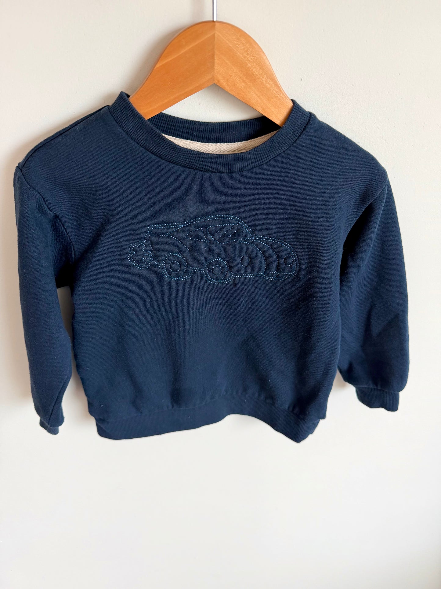 Navy Car Embroidered Crewneck (PLAY) / 3T