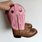 Old West Square Toed Pink Cowboy Boots / 10-12 Toddler
