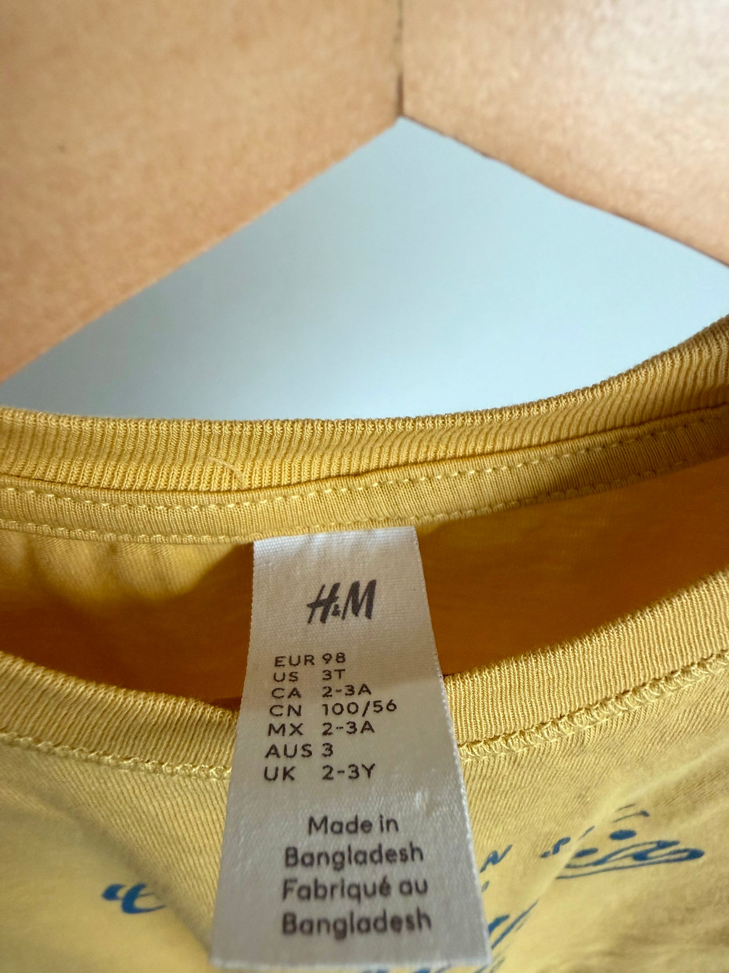 H&M Yellow Freedom to Roam T-shirt / 2-3T
