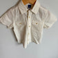 White Button Up T-shirt / 2T