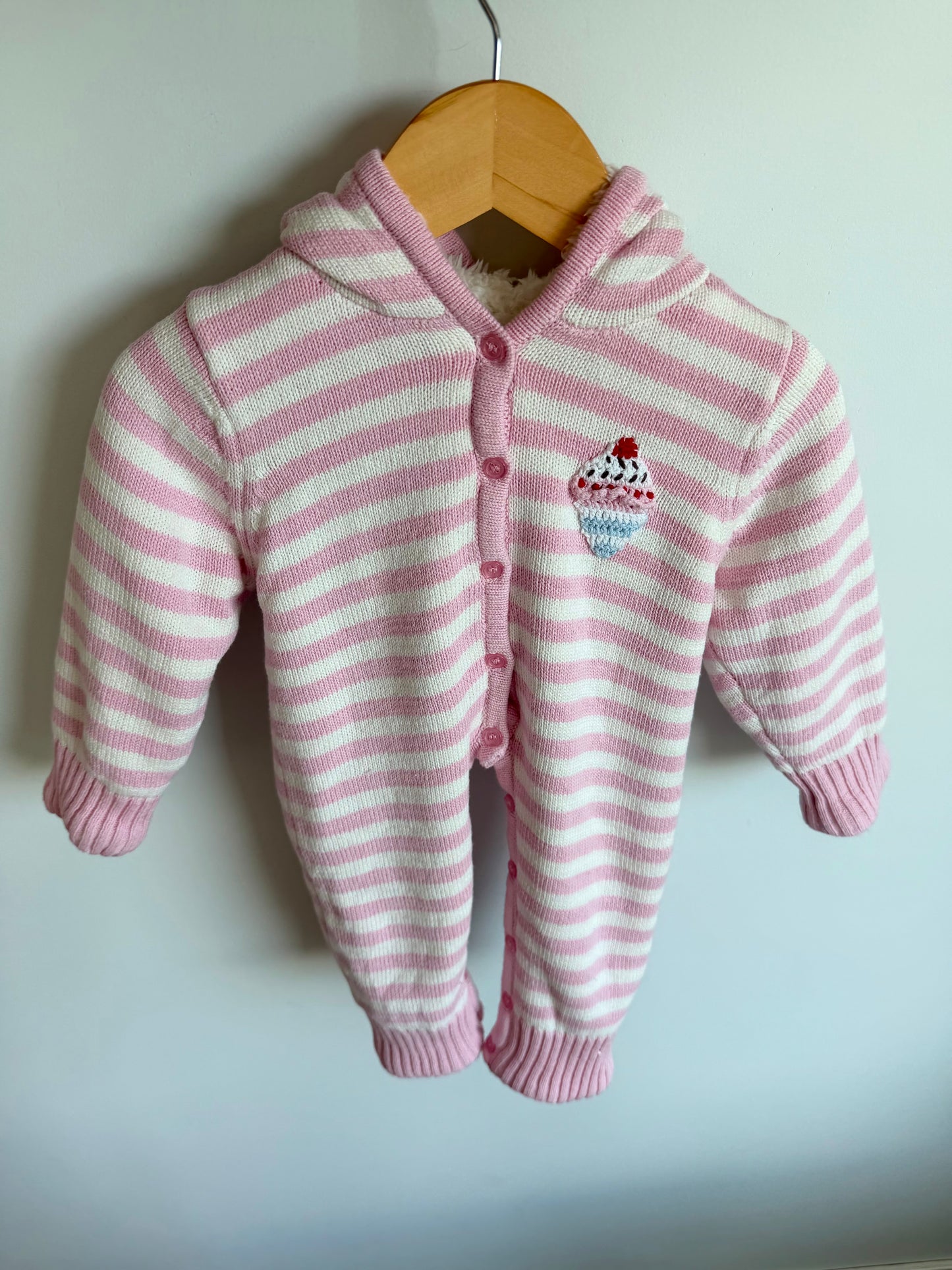 Cupcake Long Sleeve Knitted Jumpsuit/ 6-12m