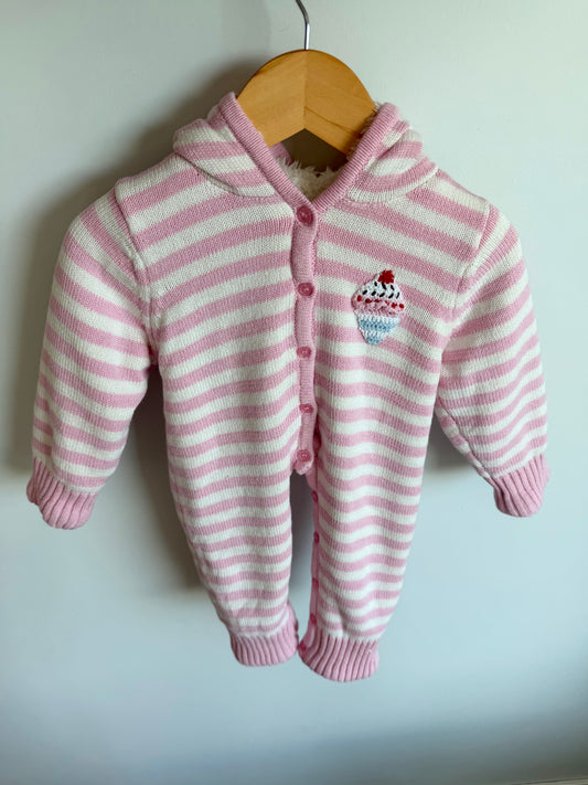 Cupcake Long Sleeve Knitted Jumpsuit/ 6-12m
