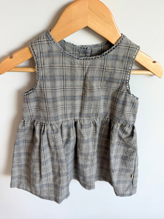 Wheat Grey Plaid Dress (PLAY)/ 12m