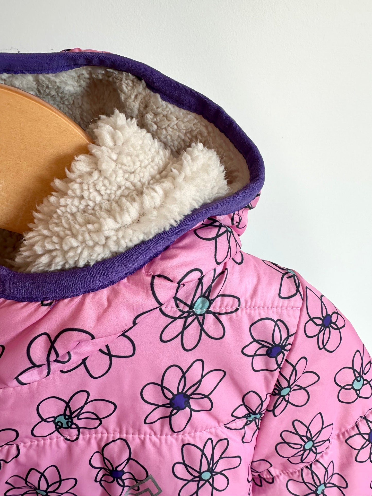 Ripzone Pink Daisy Sherpa LIned Bunting Suit  / 12-18m