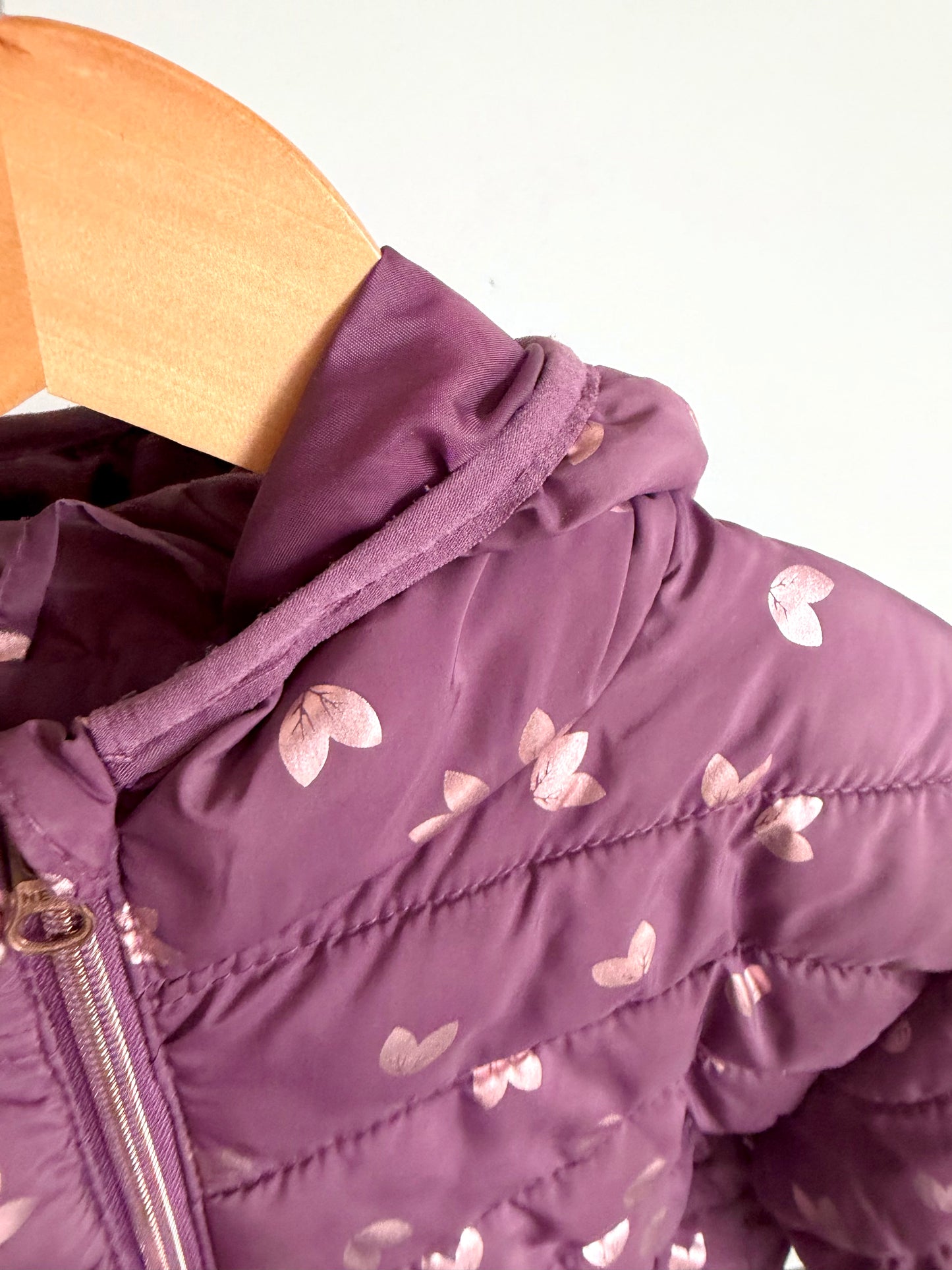 Purple Hooded Puffer Jacket (PLAY) / 6 years