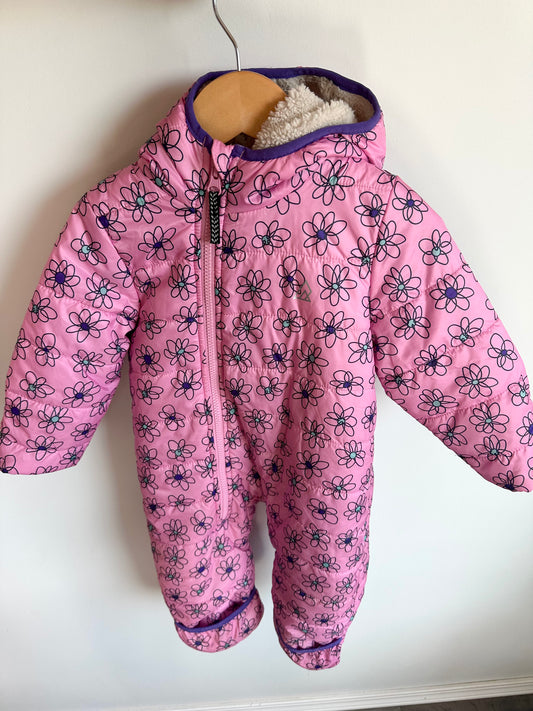 Ripzone Pink Daisy Sherpa LIned Bunting Suit  / 12-18m
