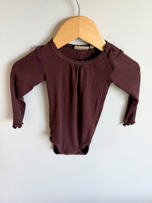 Wheat Plum Ribbed Bodysuit / 12m