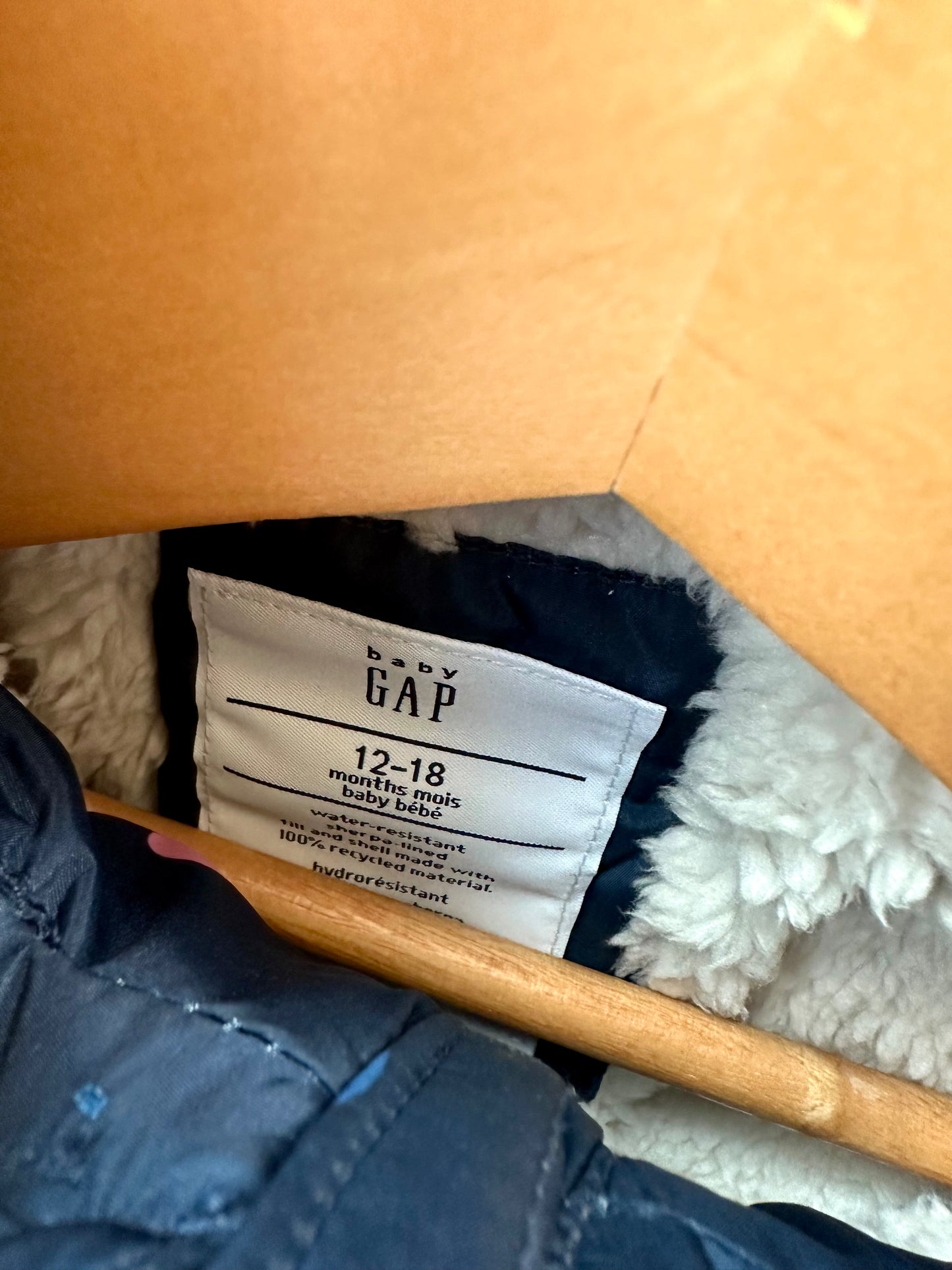 Gap Navy Puffer Jacket / 12-18m