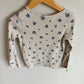H&M Ribbed Blue Flower Cluster Long-sleeve / 4-6 years