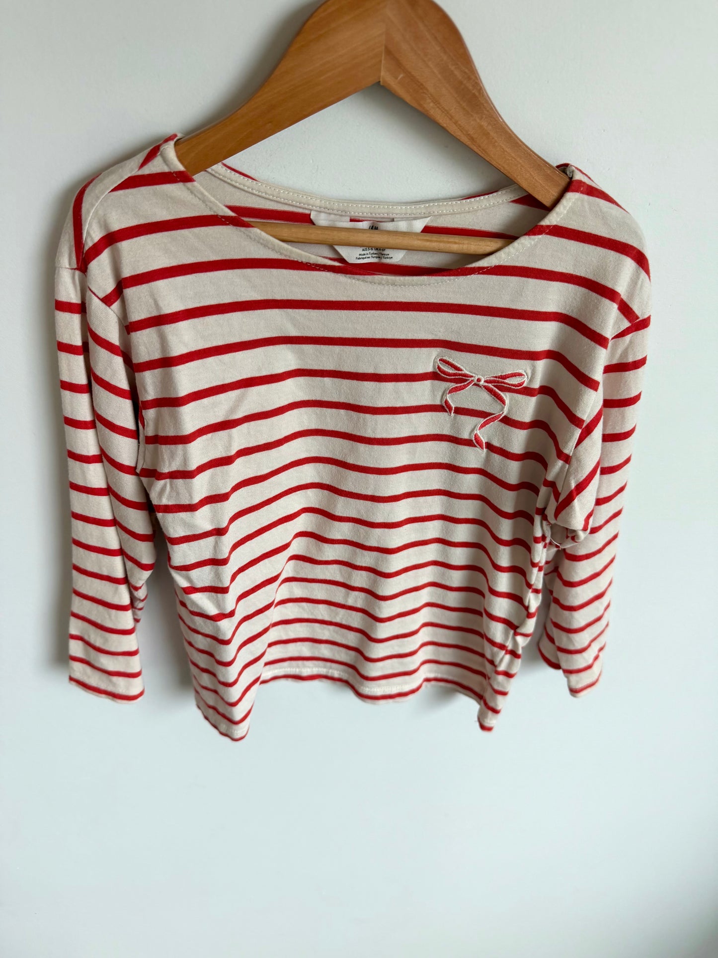 H&M Red Striped Long-sleeve / 4-6 years