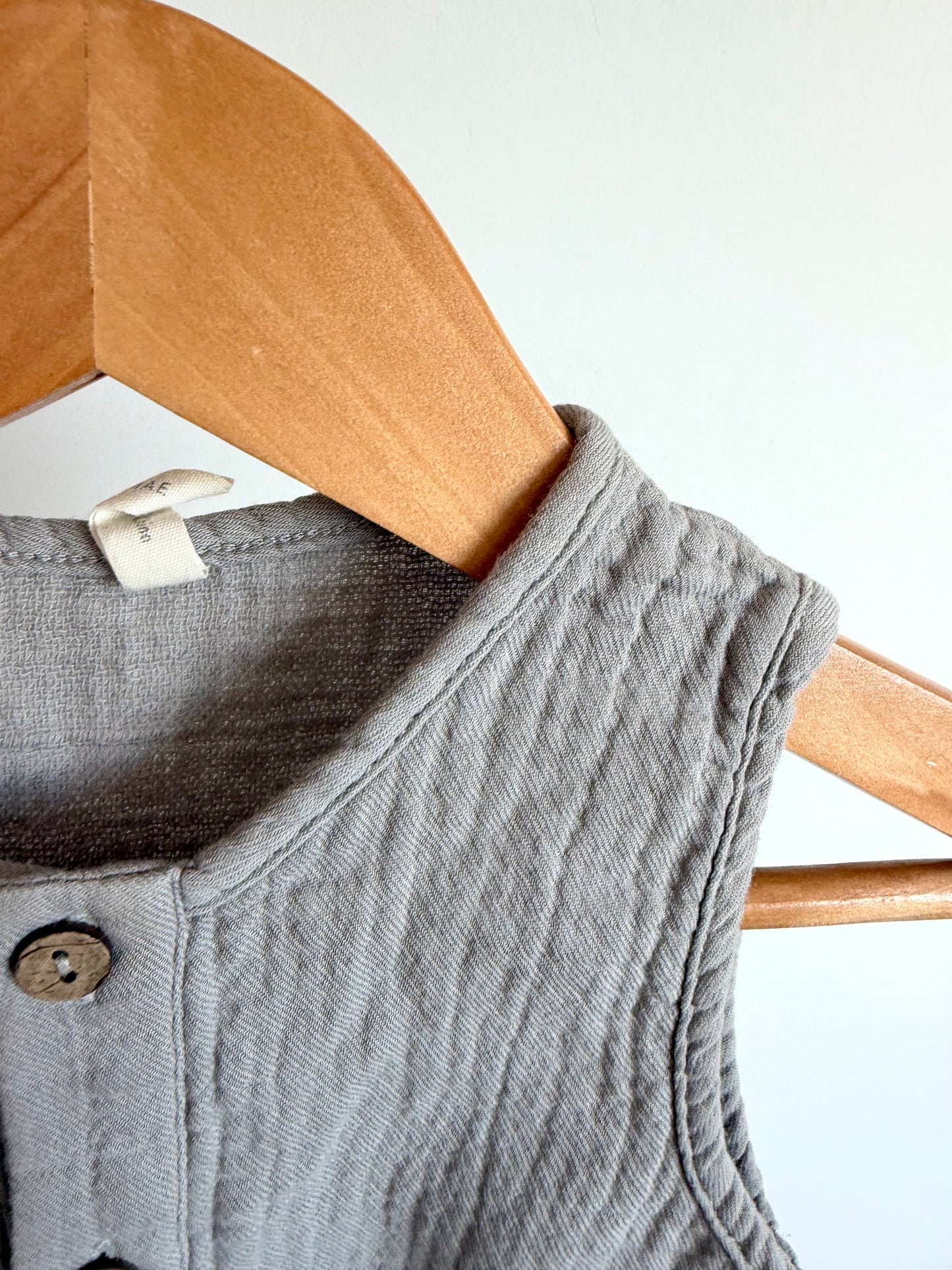 Organic Cotton Quincy Mae Grey Jumpsuit / 12-18m