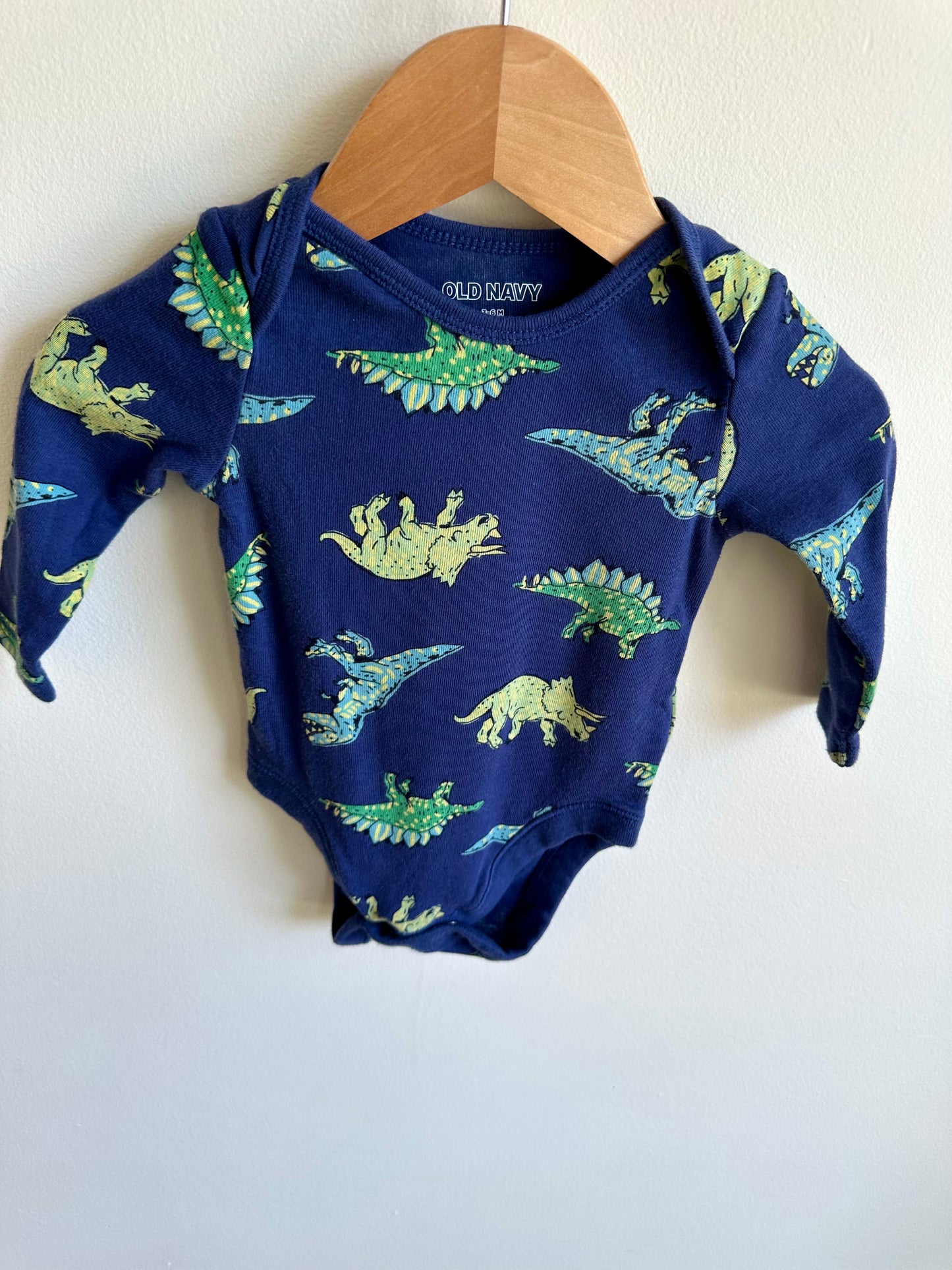 Longsleeve Dino Blue Bodysuit / 3-6m