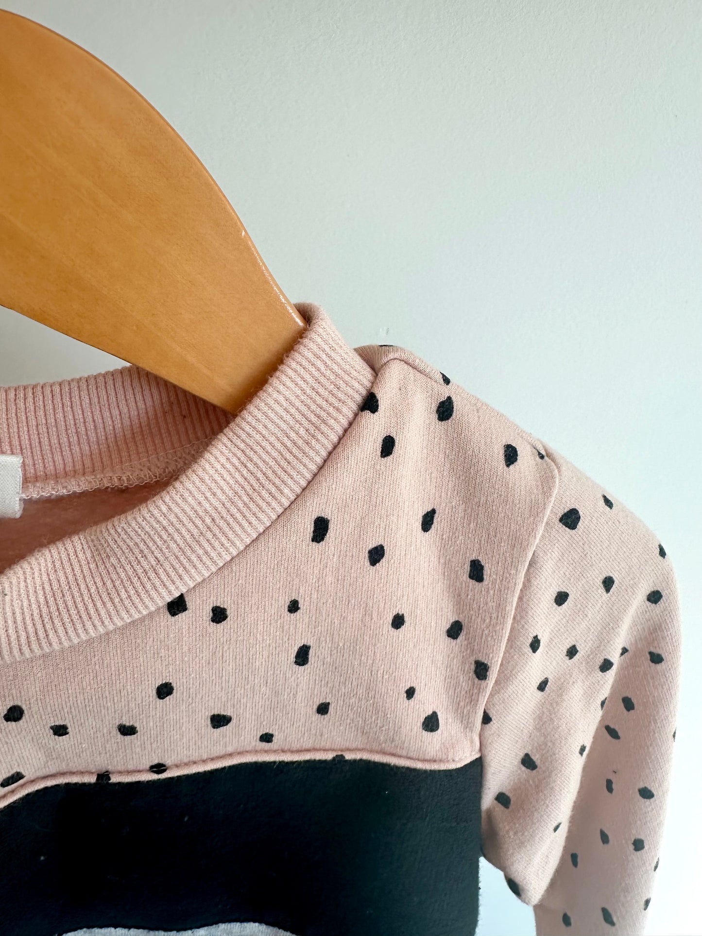 Blush Spotted, Black + Grey Sweater / 2T