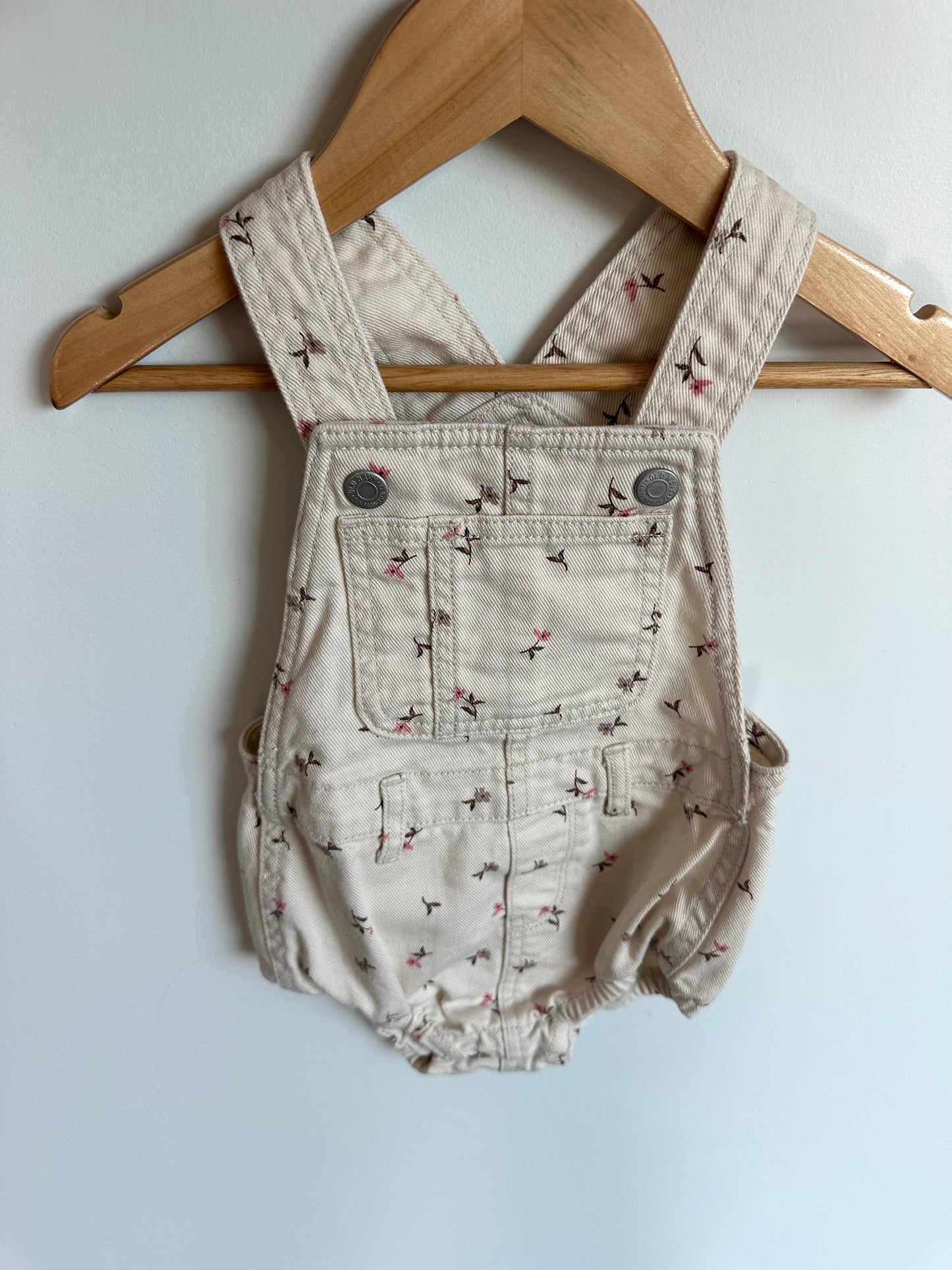 Floral Bubble Romper Overalls / 12-18m