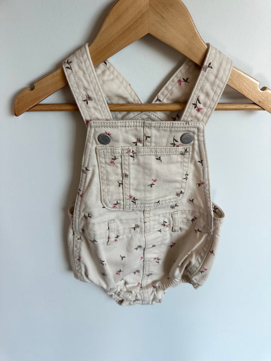 Floral Bubble Romper Overalls / 12-18m