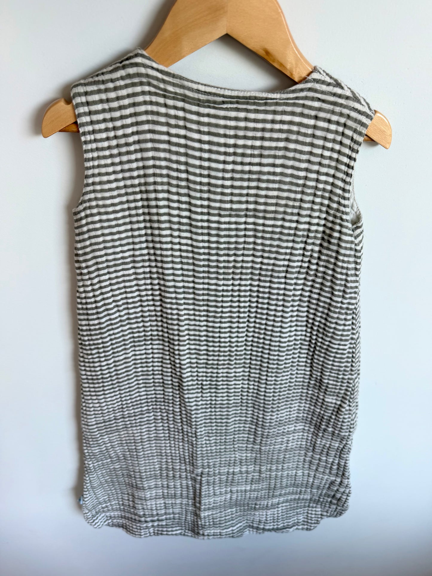 100% Cotton Grey + White Striped Sleep Sack / 12-18m